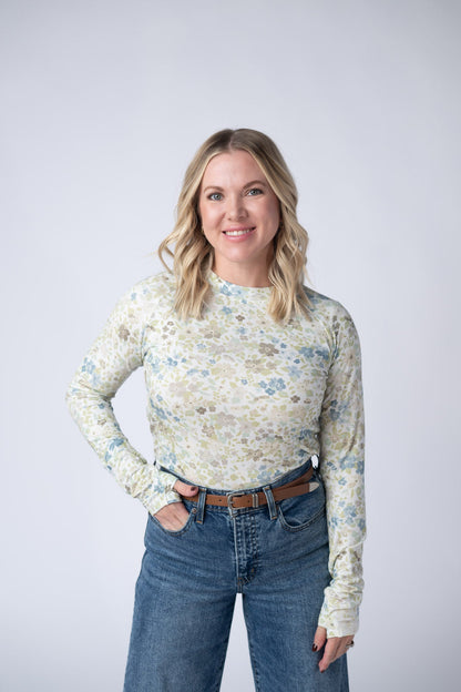 Michelle Mae Blair Long Sleeve Top - Spring Meadows