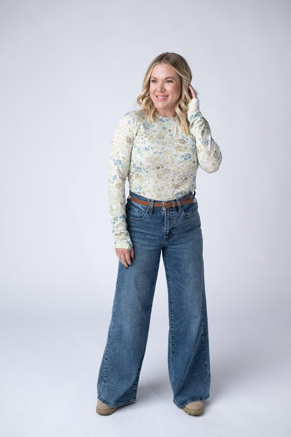 Michelle Mae Blair Long Sleeve Top - Spring Meadows