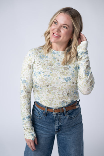 Michelle Mae Blair Long Sleeve Top - Spring Meadows