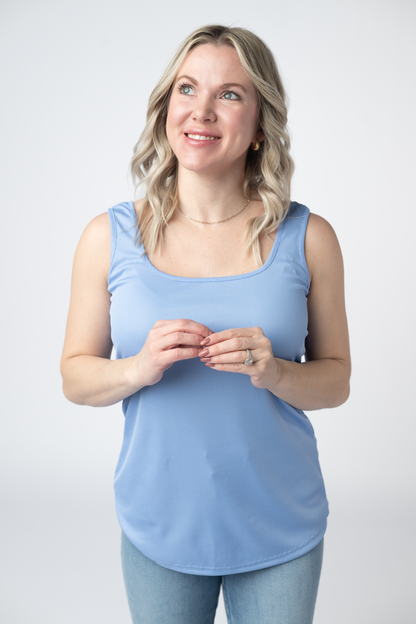 Michelle Mae Rachel Ribbed Tank -  Sky Blue