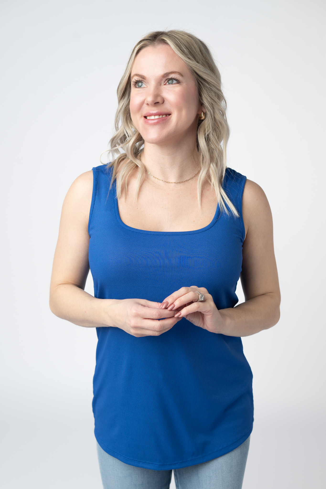 Michelle Mae Rachel Ribbed Tank - Royal Blue