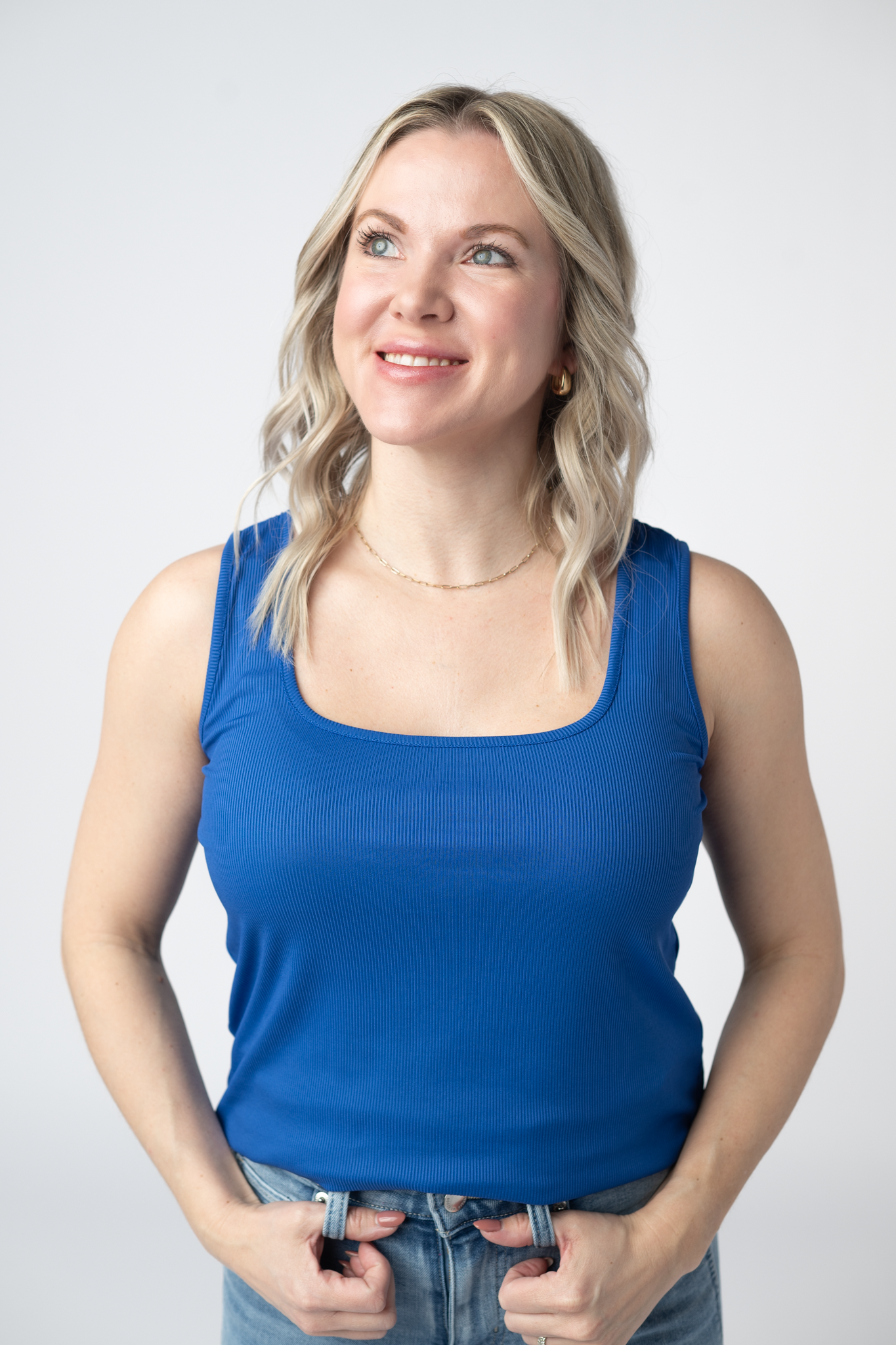 Michelle Mae Rachel Ribbed Tank - Royal Blue