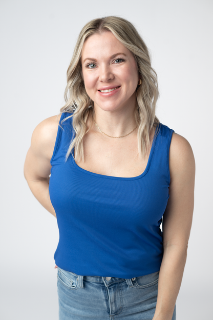 Michelle Mae Rachel Ribbed Tank - Royal Blue