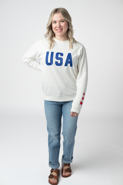 Michelle Mae USA Pullover - White