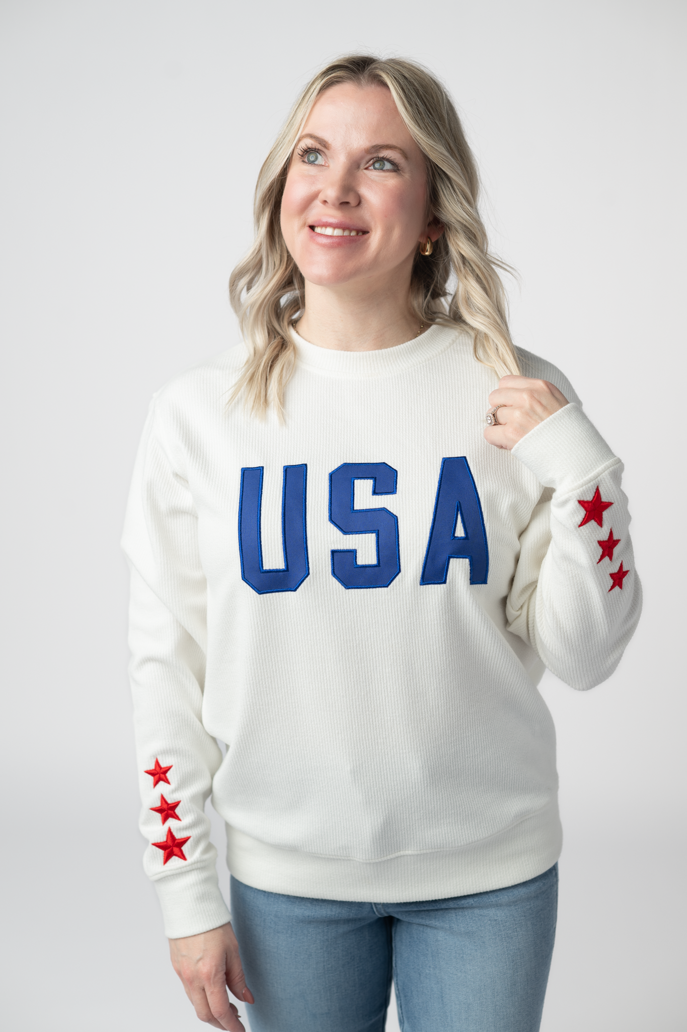 Michelle Mae USA Pullover - White