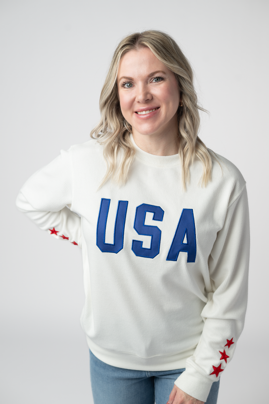 Michelle Mae USA Pullover - White