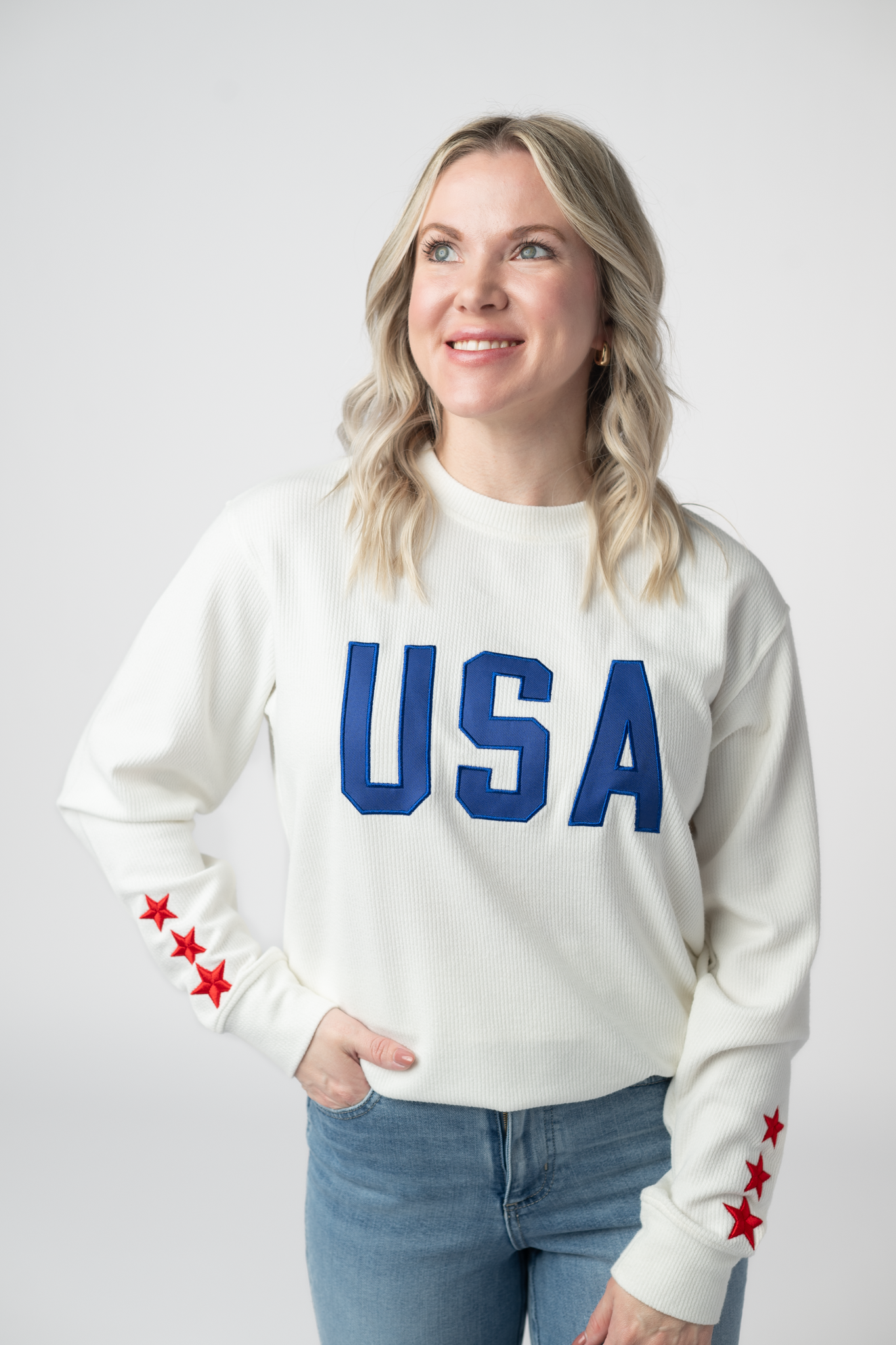 Michelle Mae USA Pullover - White