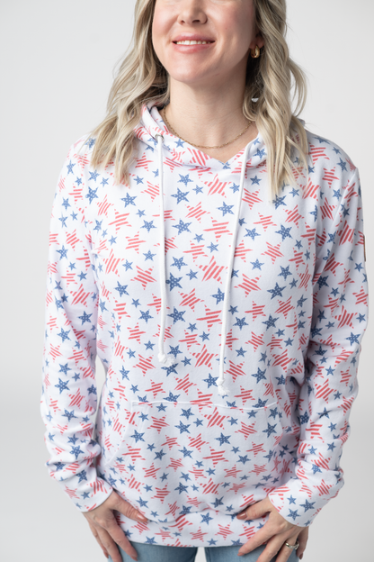 Michelle Mae Hailey Pullover Hoodie - American Stars and Stripes
