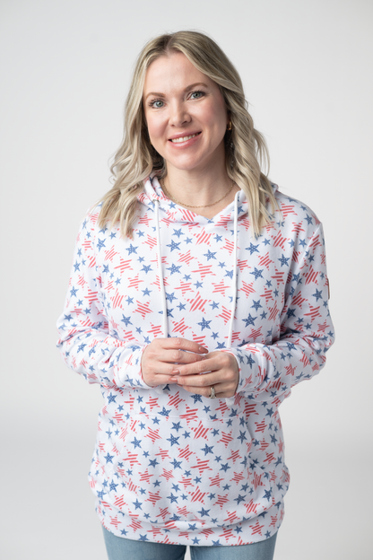 Michelle Mae Hailey Pullover Hoodie - American Stars and Stripes