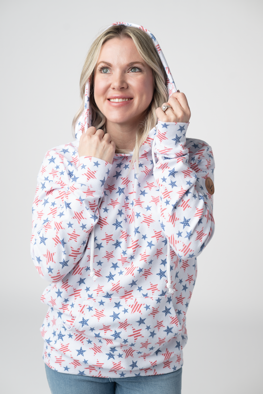 Michelle Mae Hailey Pullover Hoodie - American Stars and Stripes