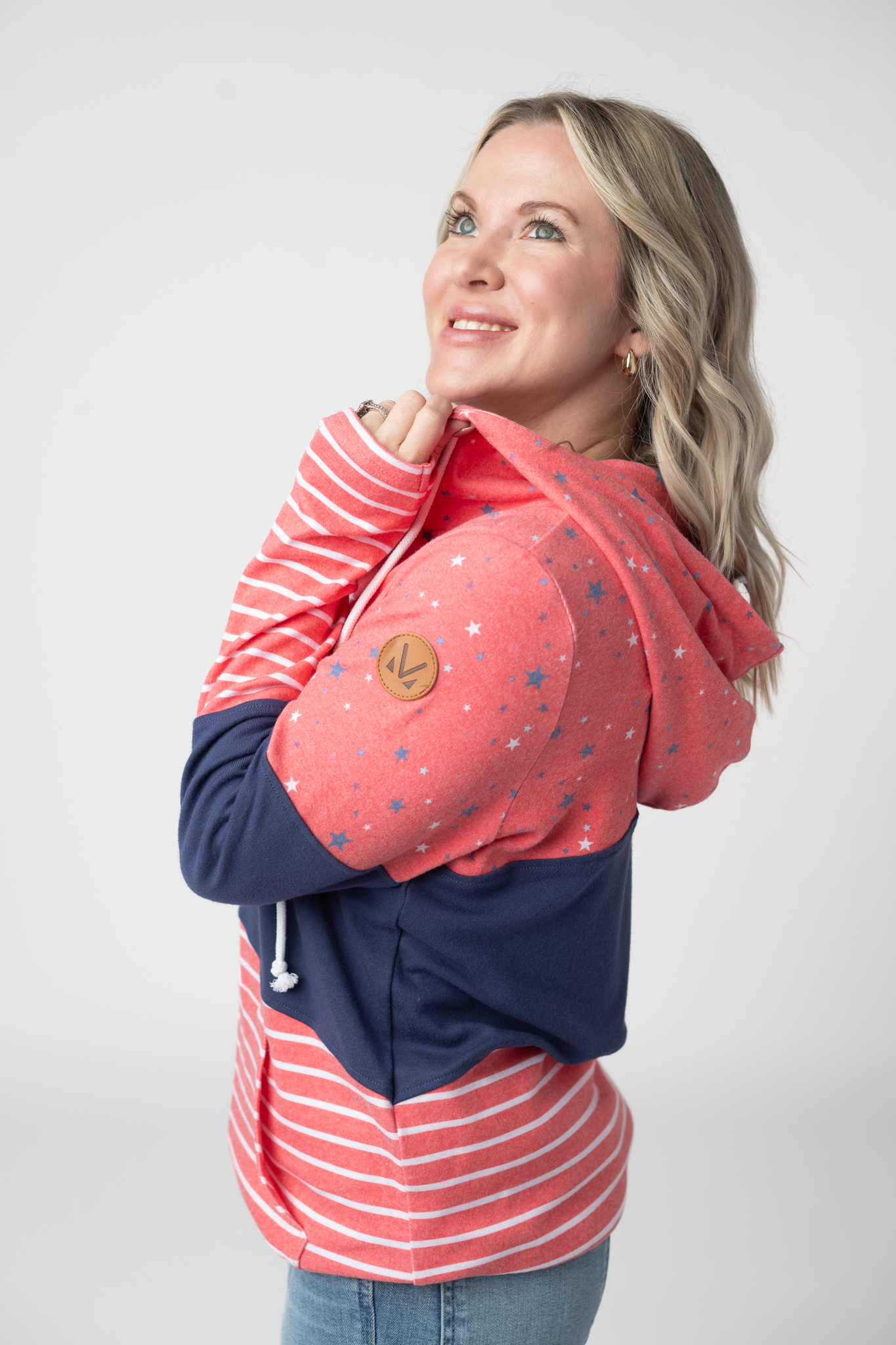 Michelle Mae Colorblock Fullzip - Liberty Stars, Navy, and Stripes Trio