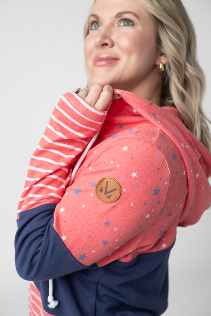 Michelle Mae Colorblock Fullzip - Liberty Stars, Navy, and Stripes Trio