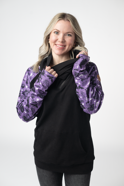 Michelle Mae Zoey ZipCowl Sweatshirt - I Put A Spell On You and Black