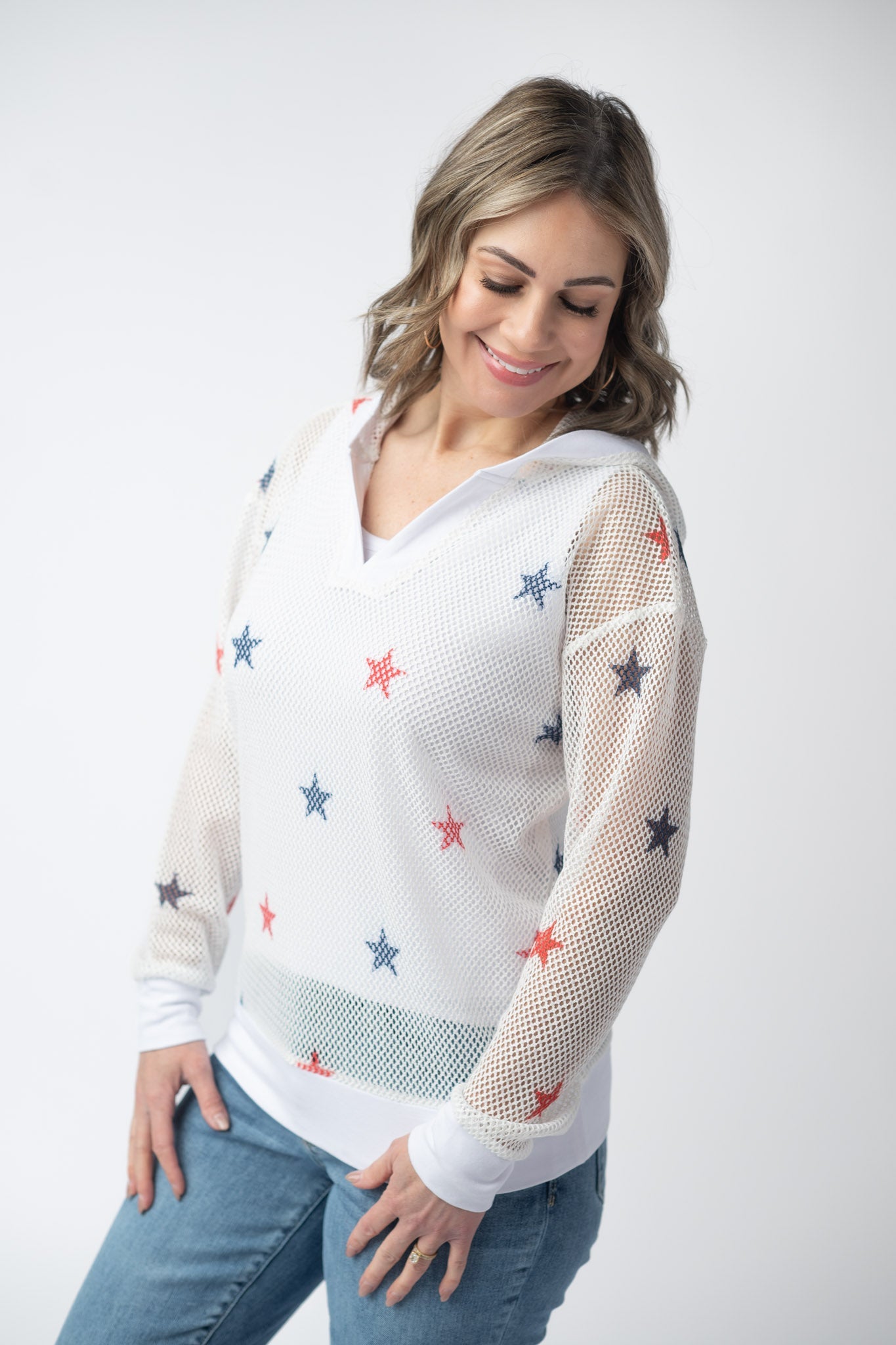 Michelle Mae American Stars Mesh Hoodie