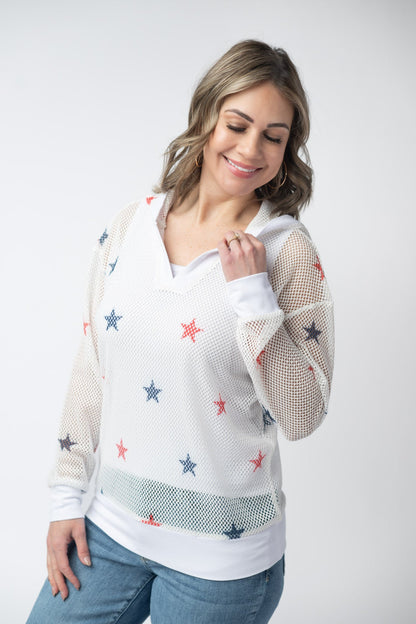 Michelle Mae American Stars Mesh Hoodie