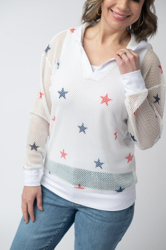 Michelle Mae American Stars Mesh Hoodie