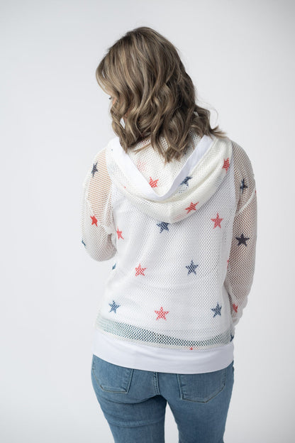 Michelle Mae American Stars Mesh Hoodie