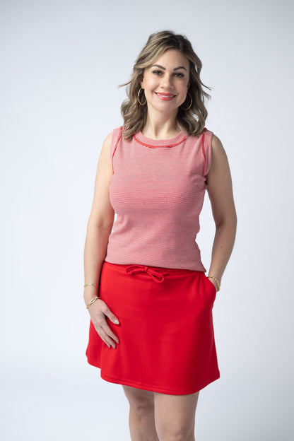 Michelle Mae Serena Luxe Skort - Red