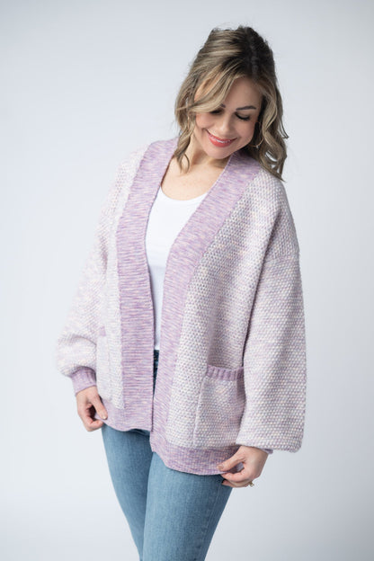 Michelle Mae Kinsley Cardigan - Purple Mix