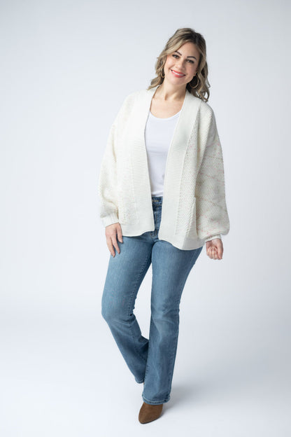 Michelle Mae Kinsley Cardigan - Pink and Green Mix