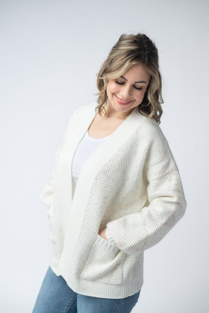 Michelle Mae Kinsley Cardigan - Pink and Green Mix