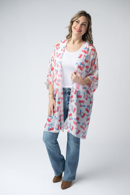 Michelle Mae Patriotic Cherries Kimono