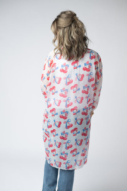 Michelle Mae Patriotic Cherries Kimono