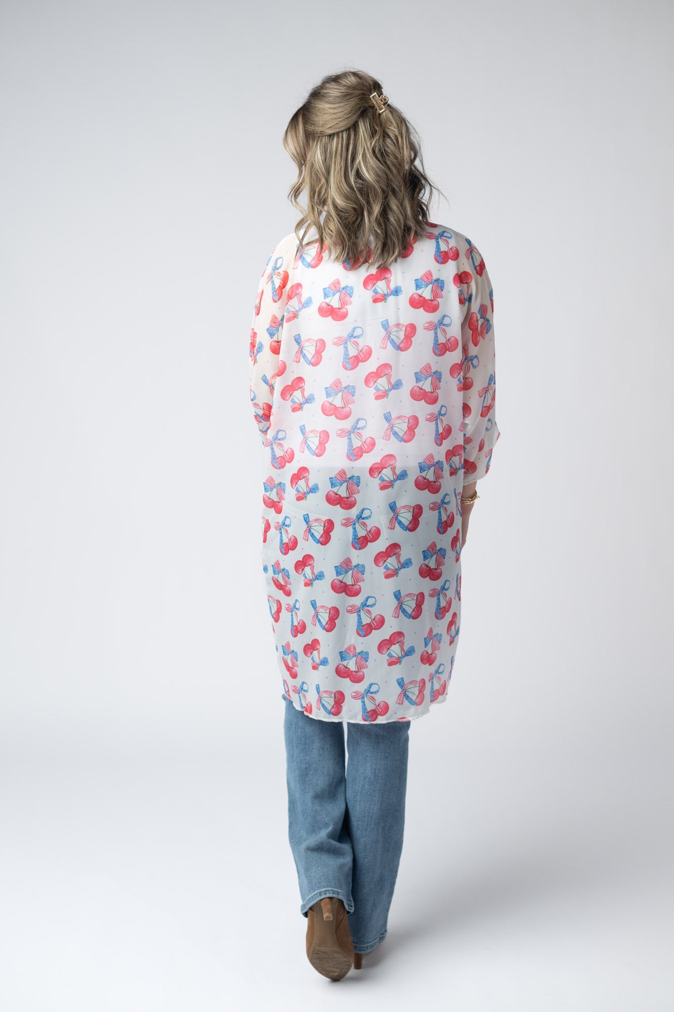 Michelle Mae Patriotic Cherries Kimono