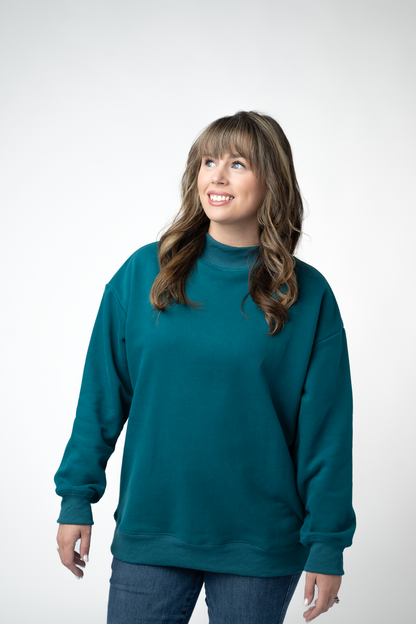 Michelle Mae Marley Mock Neck Sweatshirt - Teal