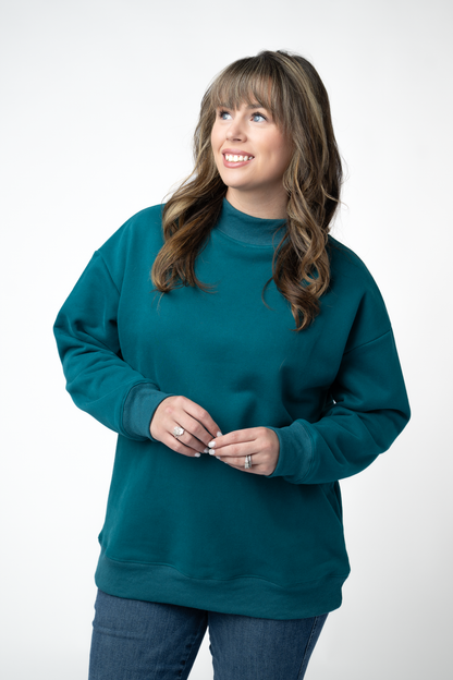 Michelle Mae Marley Mock Neck Sweatshirt - Teal