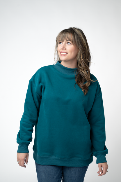 Michelle Mae Marley Mock Neck Sweatshirt - Teal