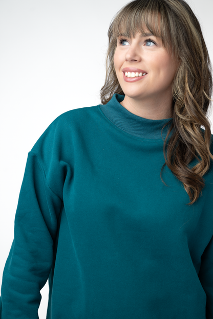 Michelle Mae Marley Mock Neck Sweatshirt - Teal