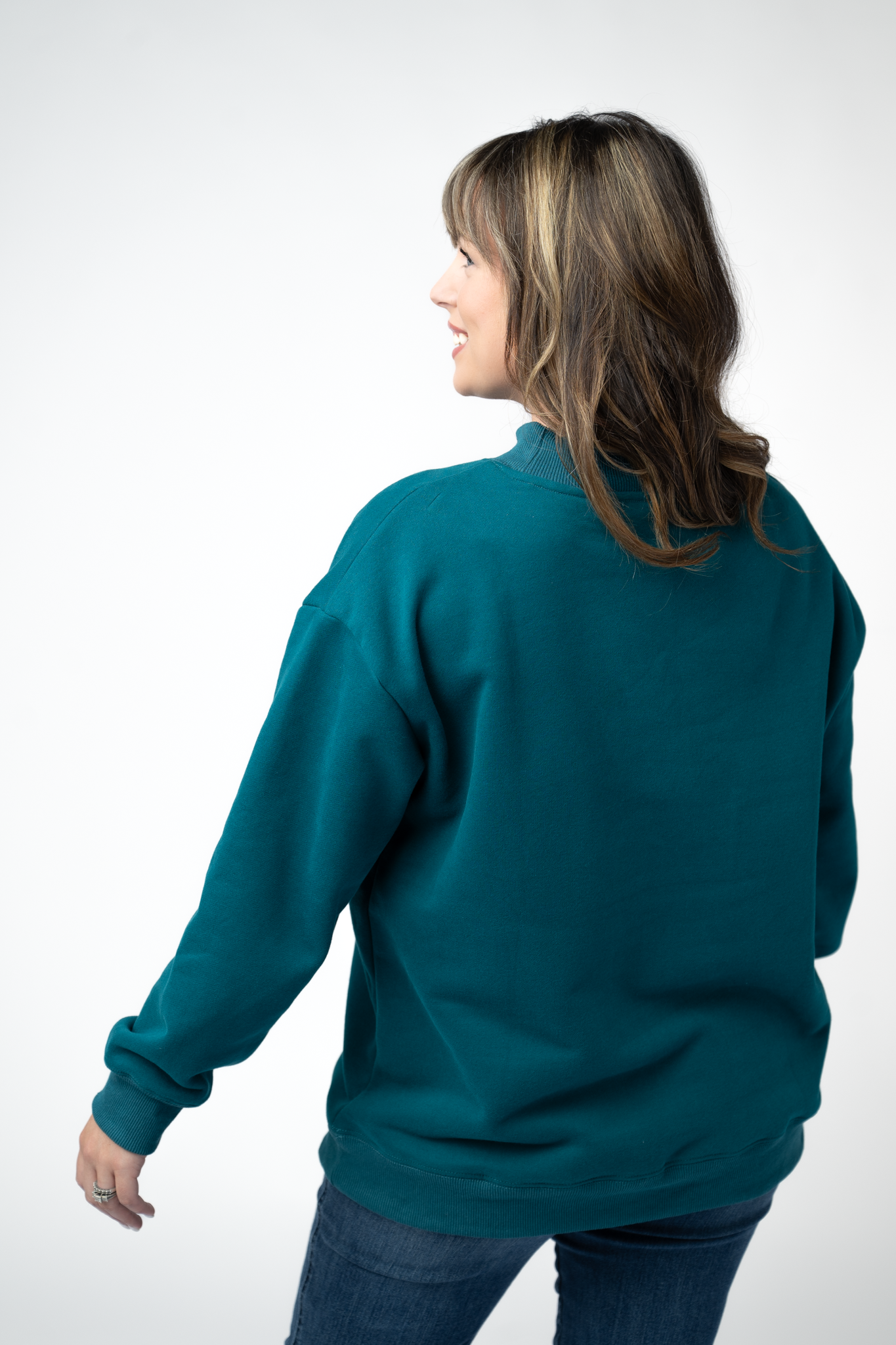 Michelle Mae Marley Mock Neck Sweatshirt - Teal
