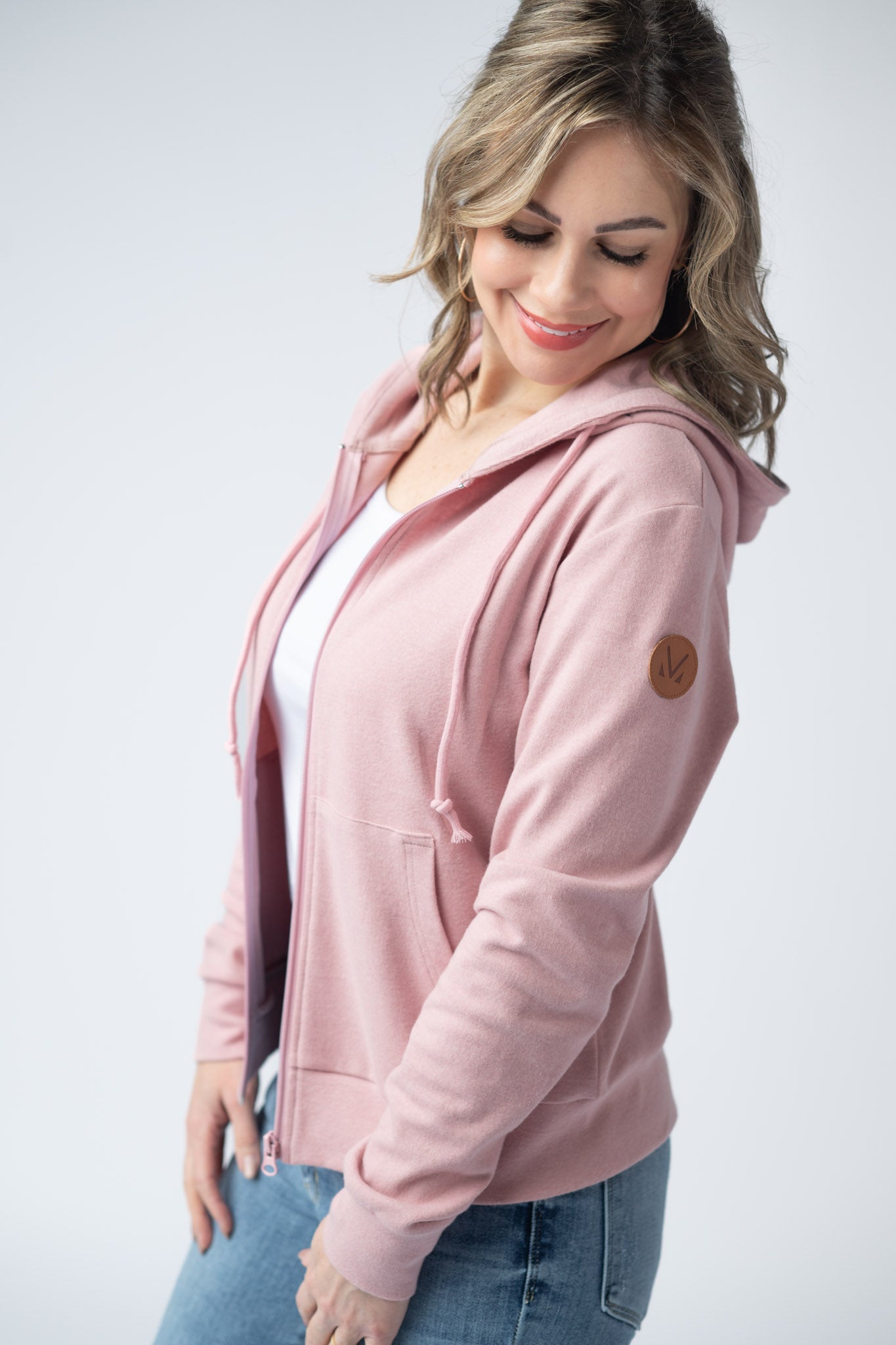 Michelle Mae Fullzip Hoodie - Dusty Pink