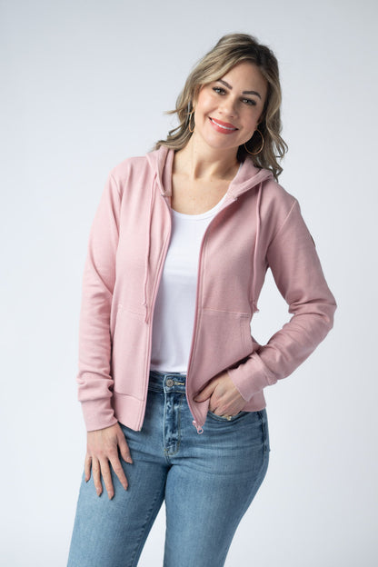 Michelle Mae Fullzip Hoodie - Dusty Pink