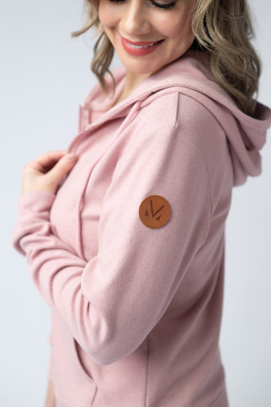 Michelle Mae Fullzip Hoodie - Dusty Pink