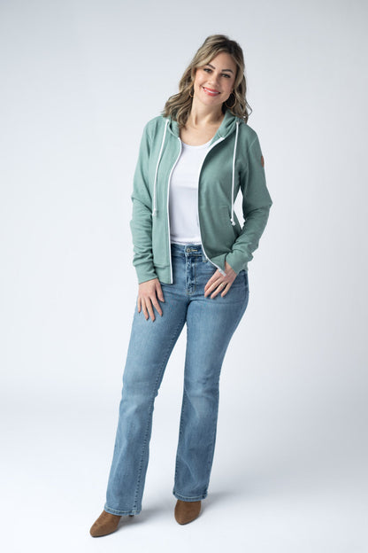 Michelle Mae Fullzip Hoodie - Sage
