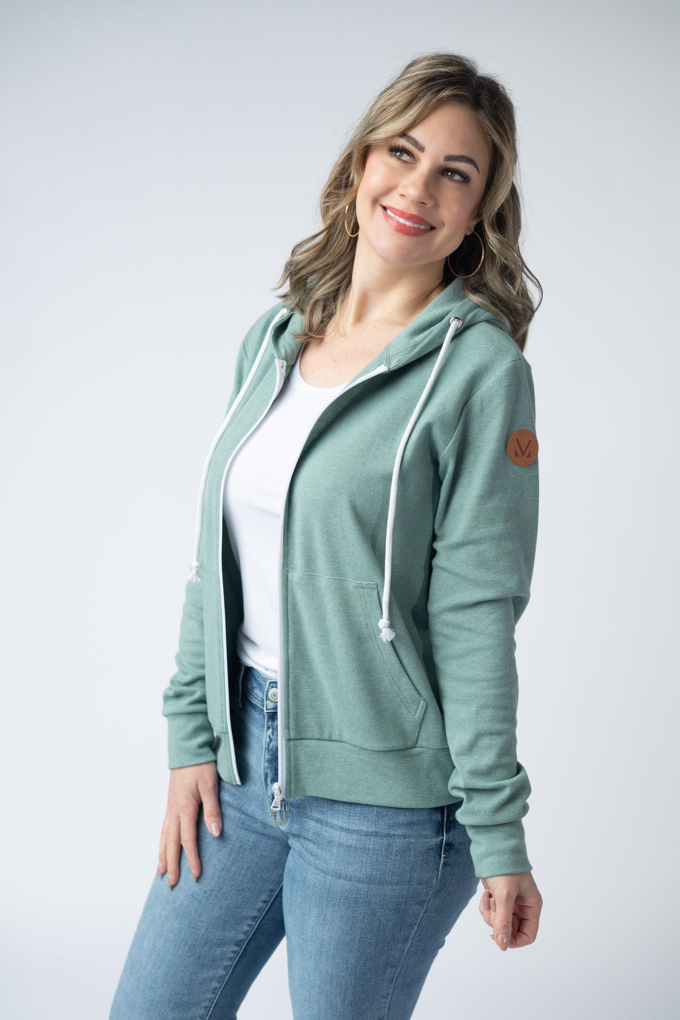 Michelle Mae Fullzip Hoodie - Sage