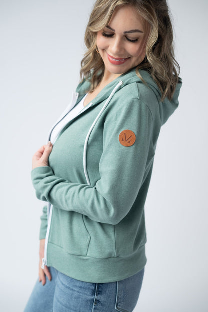 Michelle Mae Fullzip Hoodie - Sage