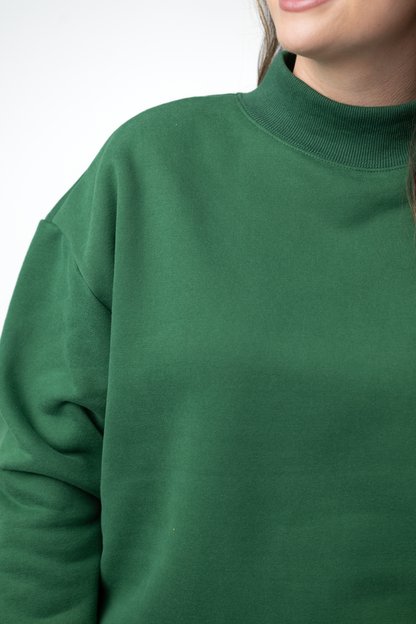 Michelle Mae Marley Mock Neck Sweatshirt - Forest Green
