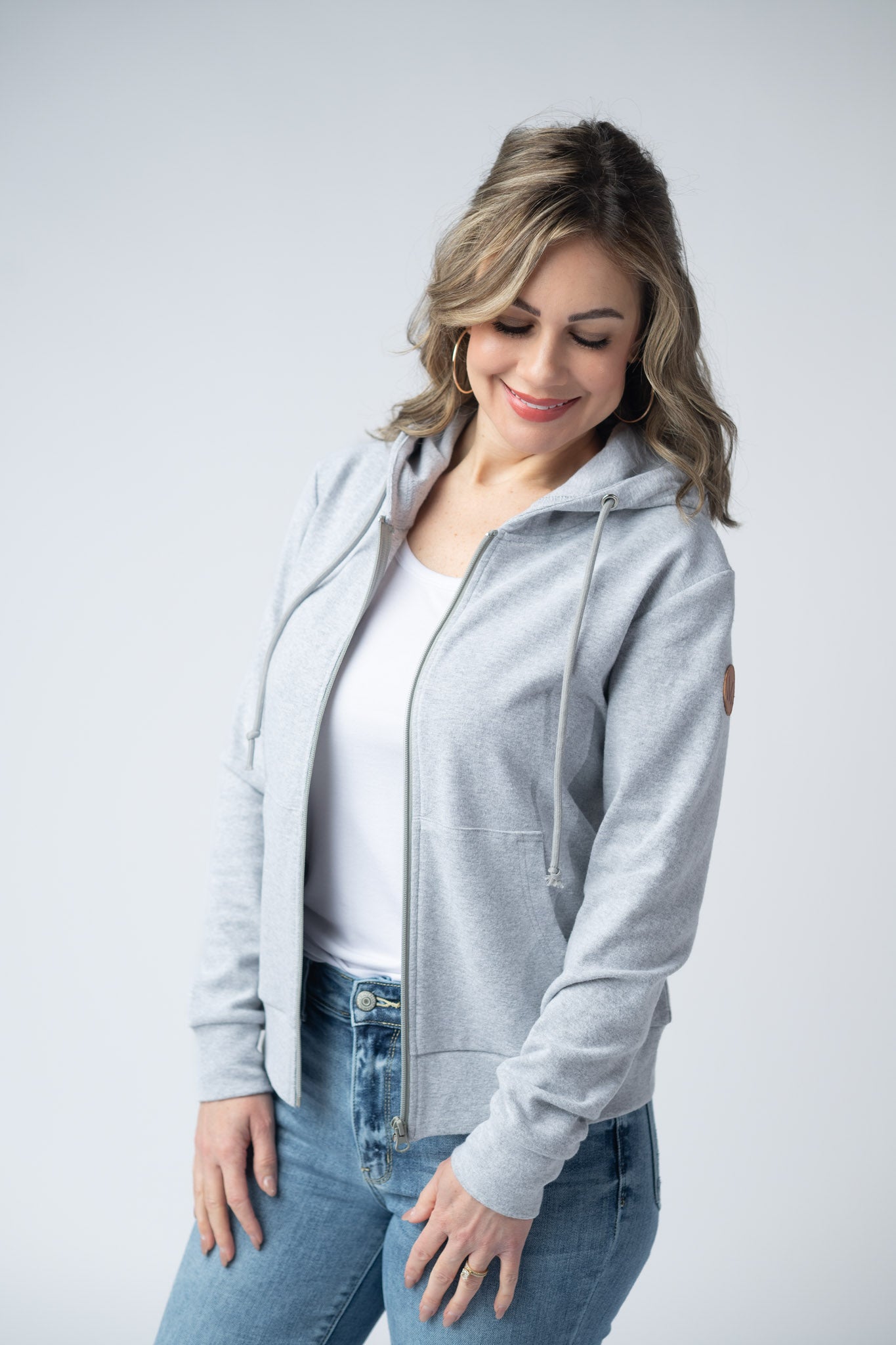 Michelle Mae Fullzip Hoodie - Light Grey