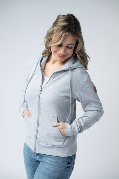 Michelle Mae Fullzip Hoodie - Light Grey