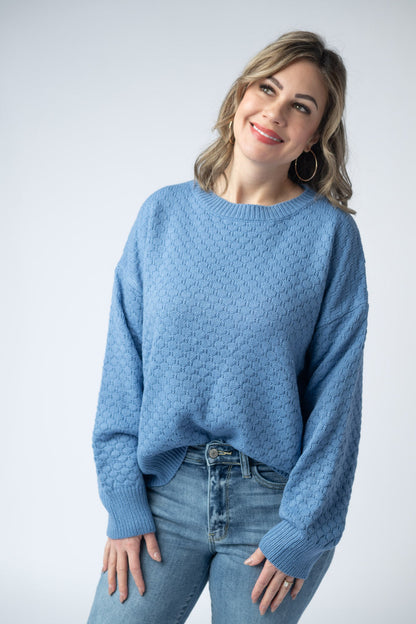 Michelle Mae Gianna Pullover Sweater - Blue