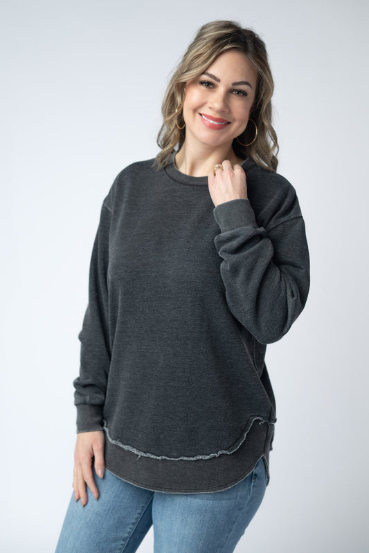 Michelle Mae Vintage Wash Pullover - Black