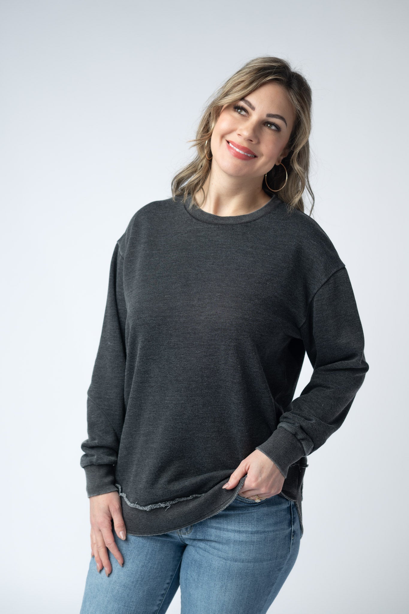 Michelle Mae Vintage Wash Pullover - Black