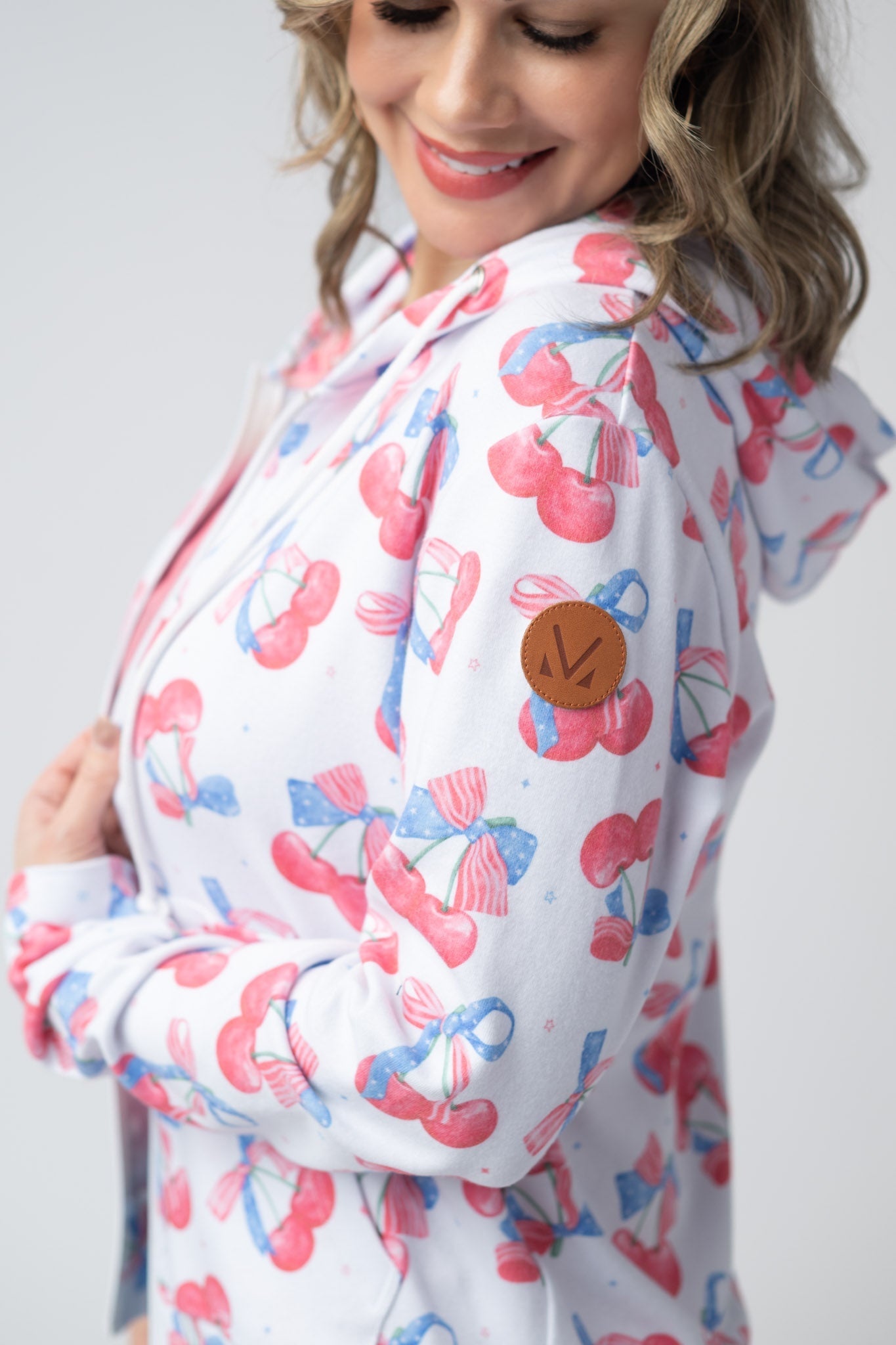 Michelle Mae Fullzip Hoodie - Patriotic Cherries