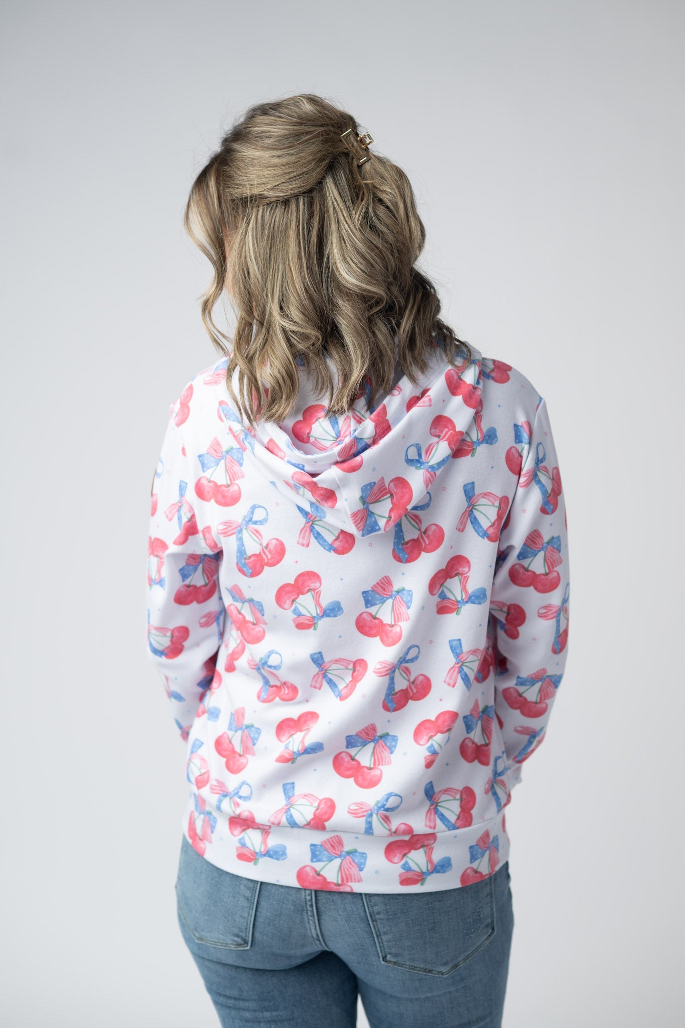 Michelle Mae Fullzip Hoodie - Patriotic Cherries