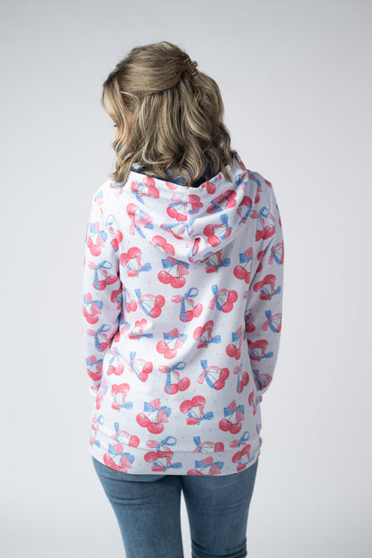 Michelle Mae Hailey Pullover Hoodie - Patriotic Cherries