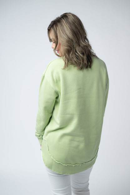 Michelle Mae Vintage Wash Pullover - Spring Leaf
