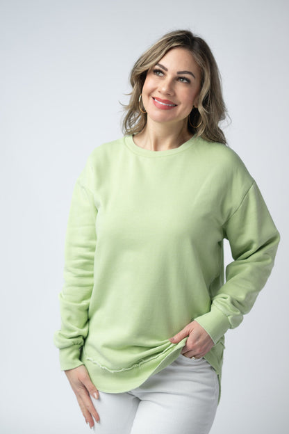 Michelle Mae Vintage Wash Pullover - Spring Leaf